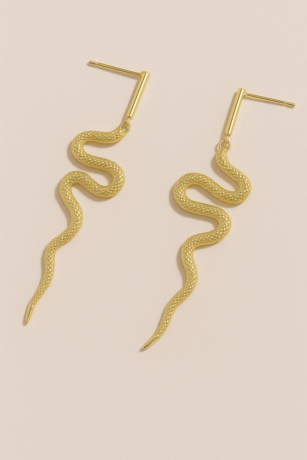 Serpentine Glow Gold Earrings