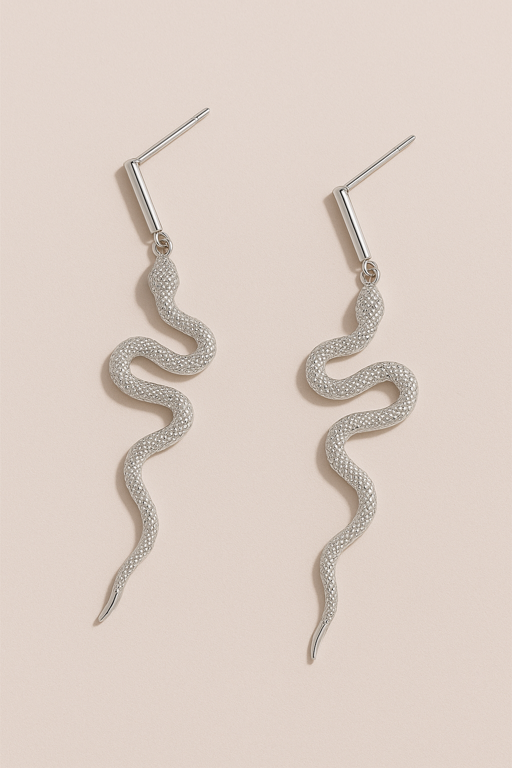 Serpentine Mist Silver Earrings