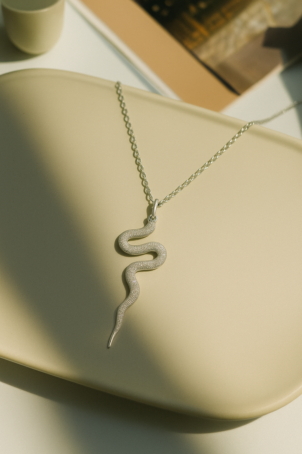 Serpentine Mist Silver Necklace